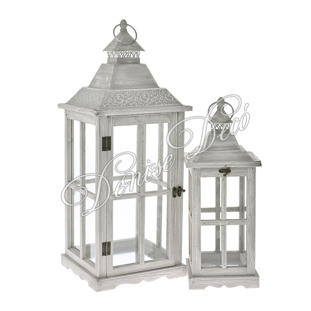 Ξυλινο Φαναρι Σετ 03 2 - Denise Deco Ξυλινο Φαναρι Σετ 03